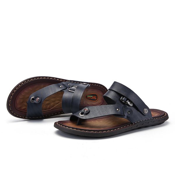 flip-flop sandals men 2021 slippers summer waterproof non-slip wear-resistant beach outdoors walking shoes, Black